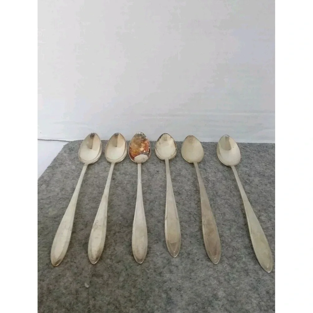 Vintage Silver Plated Teaspoons Set of 6 Antique Spoons‎ Collectible